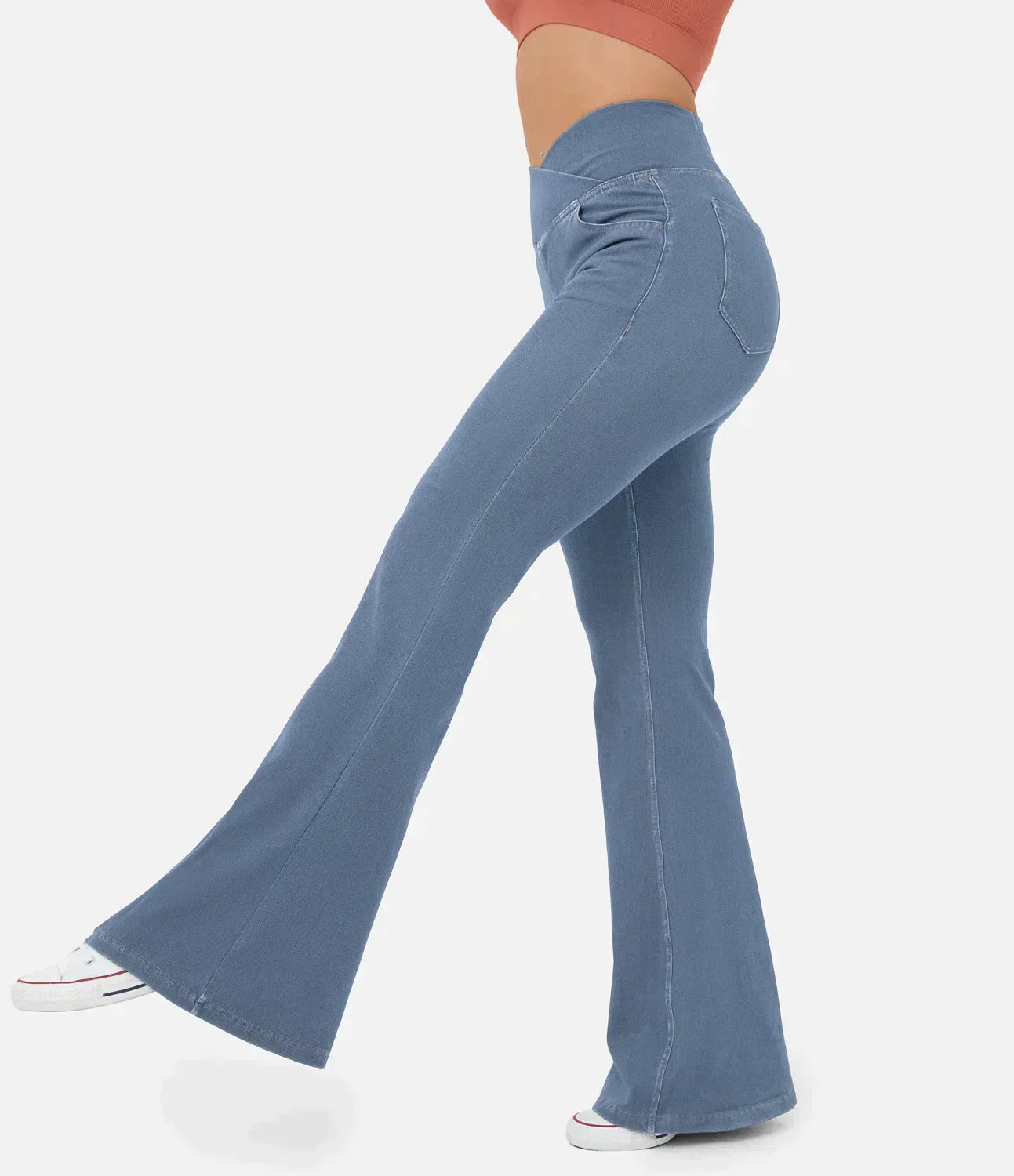 Women’s High-Waisted Flare Trousers | Stretch