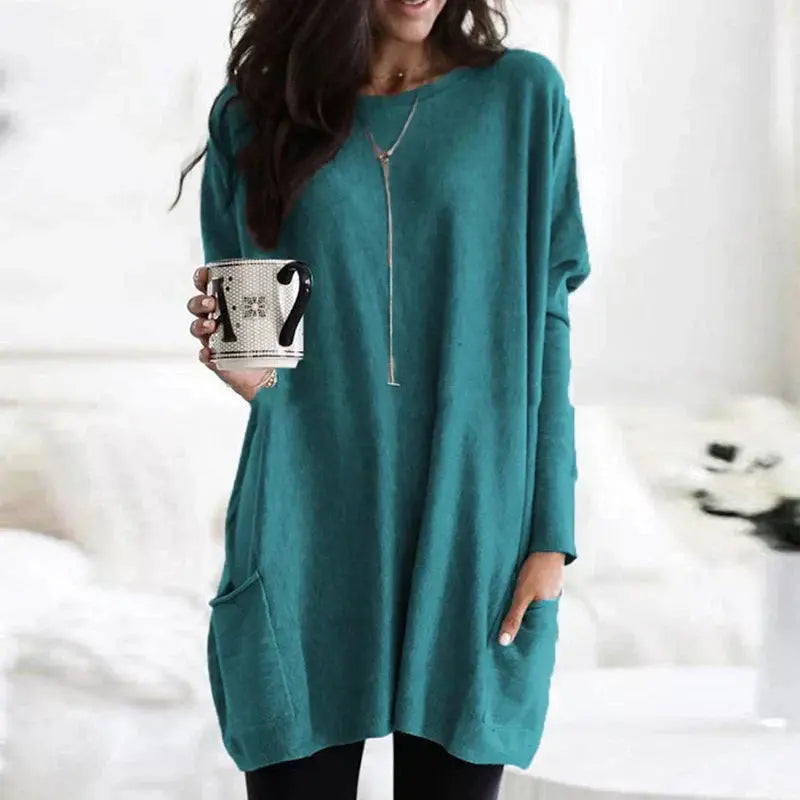 Women's Cotton Knit Jumper Dress for Winter
