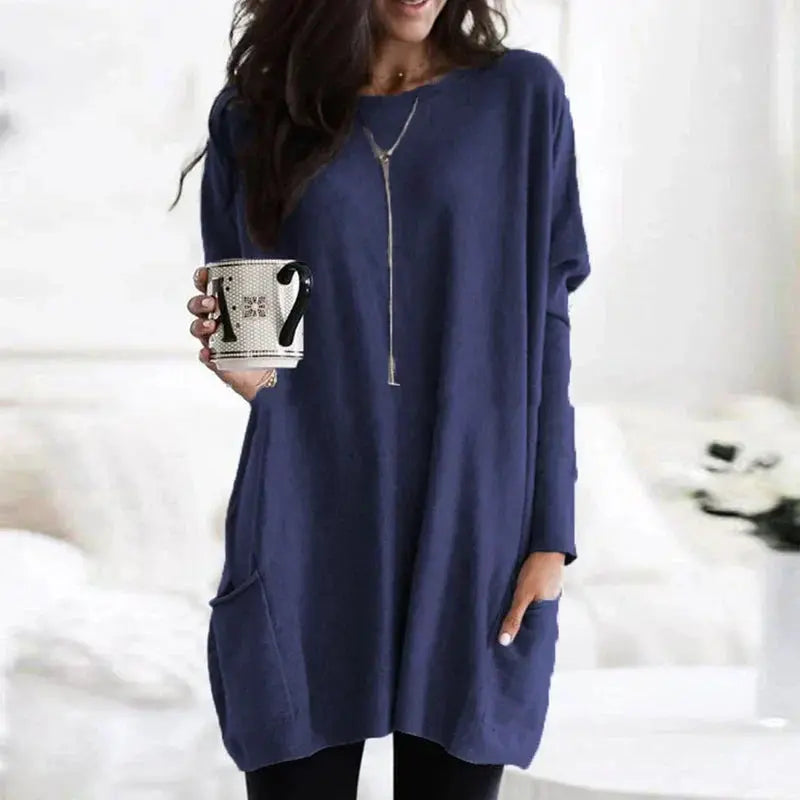 Women's Cotton Knit Jumper Dress for Winter