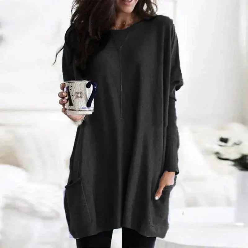 Women's Cotton Knit Jumper Dress for Winter