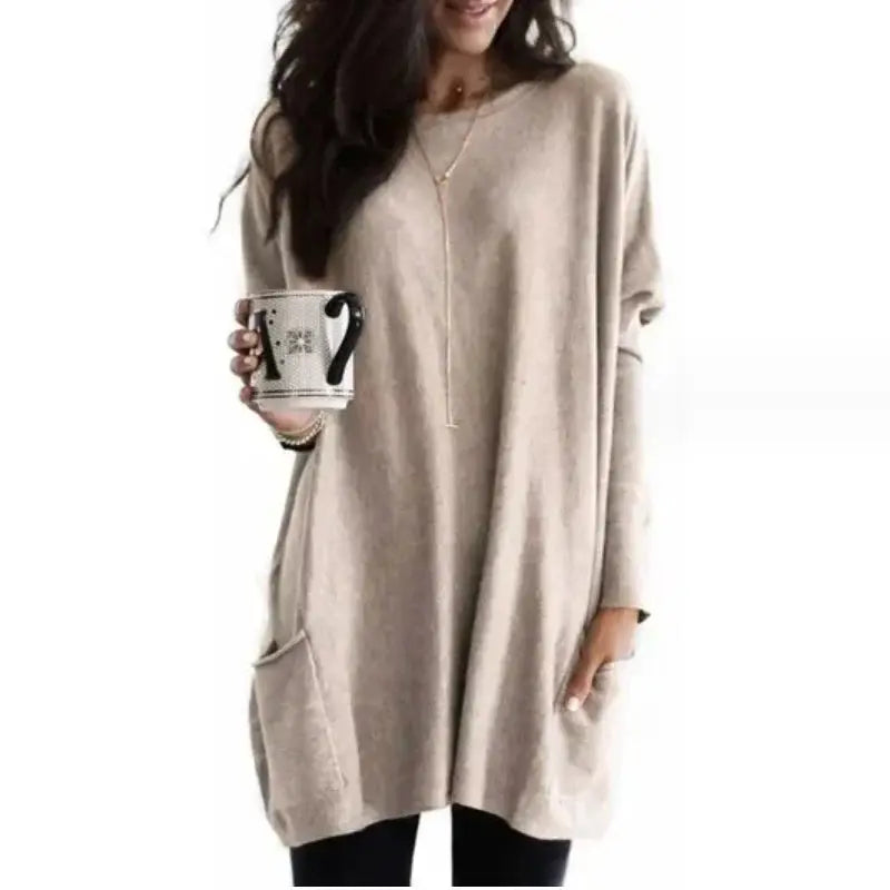 Women's Cotton Knit Jumper Dress for Winter