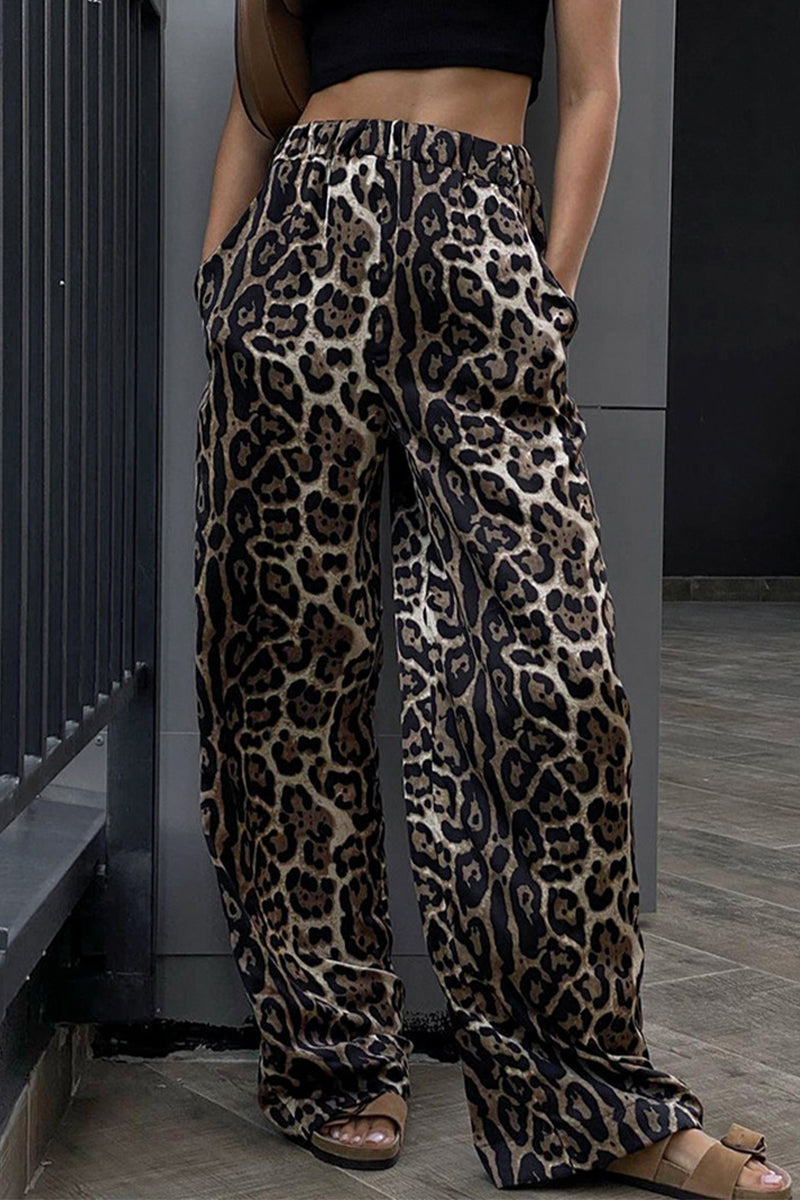 Women’s Animal Print Trousers | Wide Leg