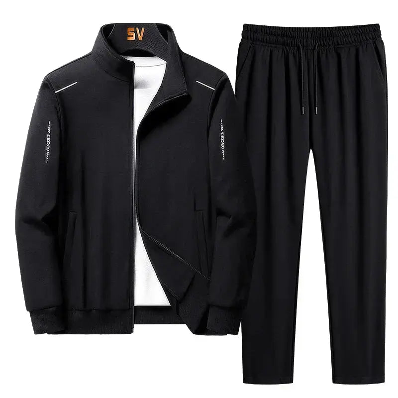 Men's Zip Up Two Piece Tracksuit Set with Jogger Pants and Athletic Jacket