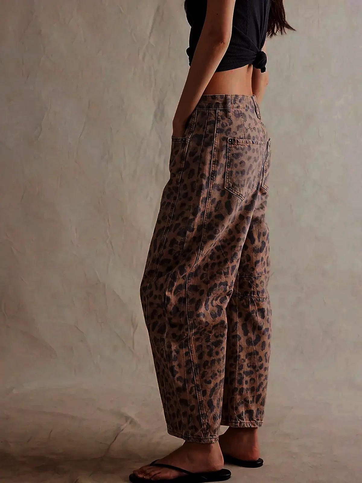 Women’s Leopard Print Wide-Leg Jeans | Baggy