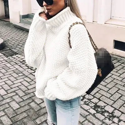 Women’s Oversized Chunky Knit Turtleneck Jumper
