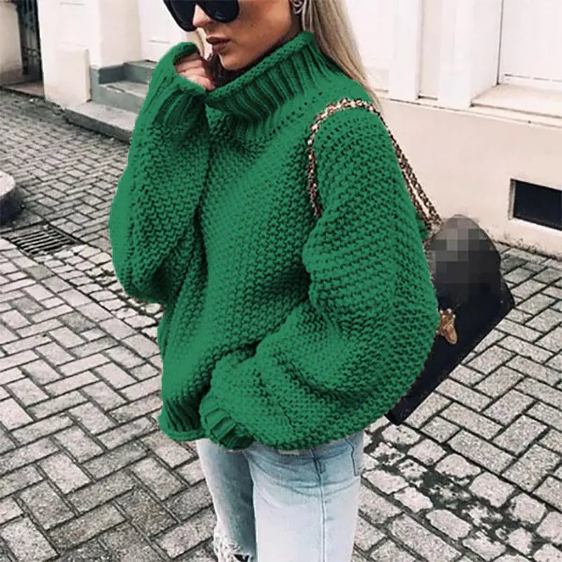 Women’s Oversized Chunky Knit Turtleneck Jumper
