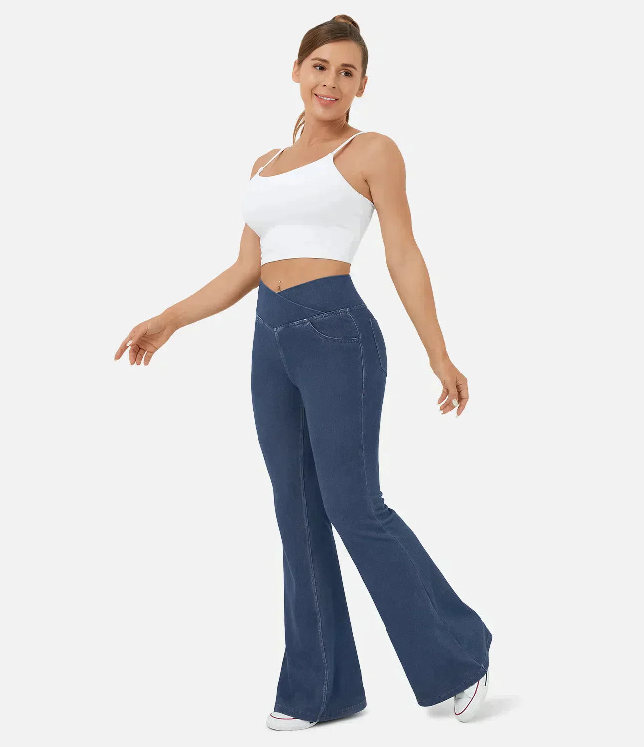 Women’s High-Waisted Flare Trousers | Stretch