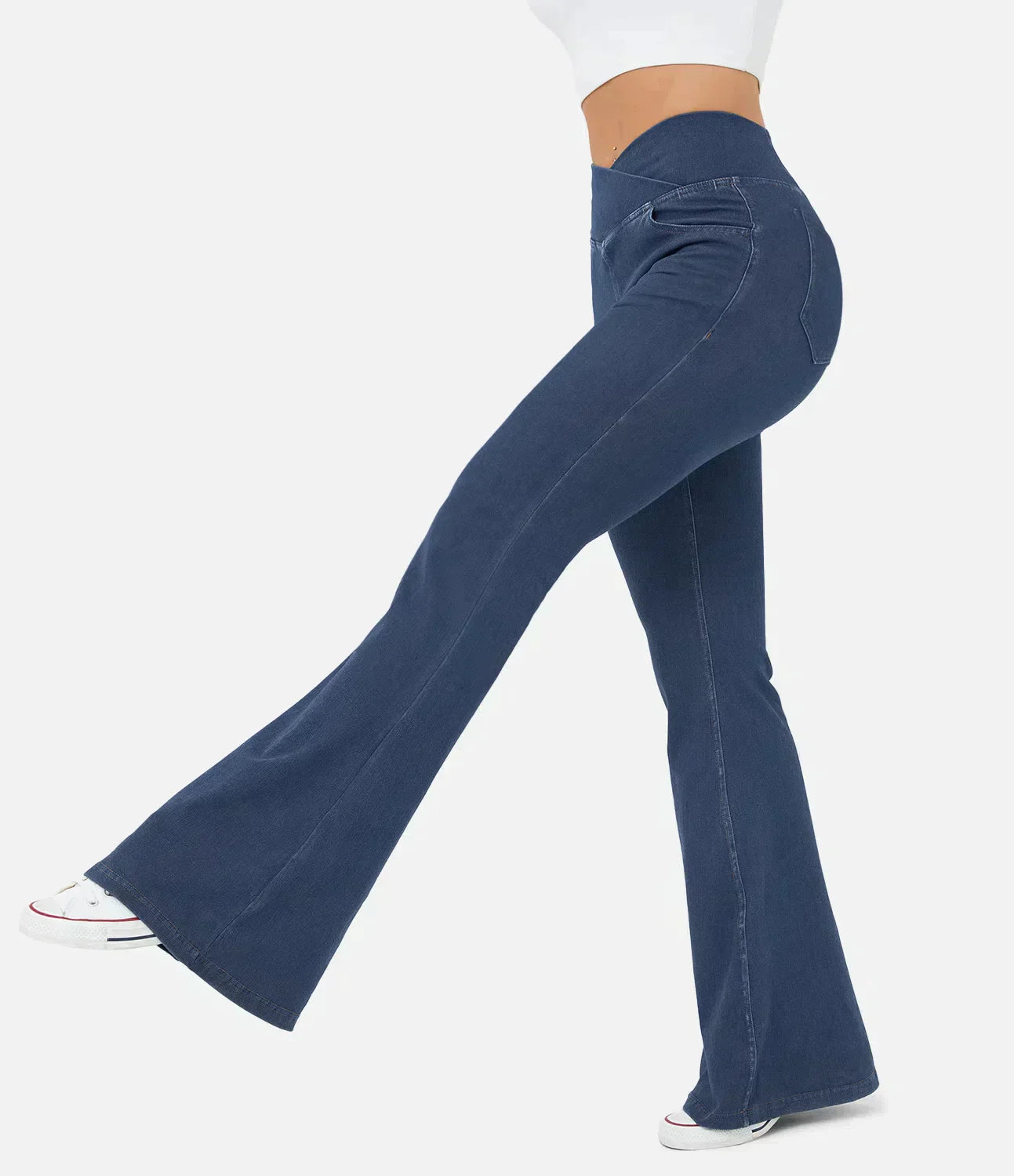 Women’s High-Waisted Flare Trousers | Stretch