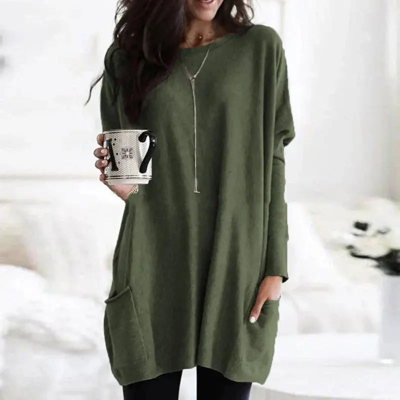 Women's Cotton Knit Jumper Dress for Winter