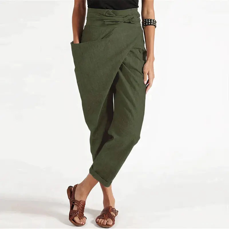 Women’s Wrap Style Trousers | Cropped