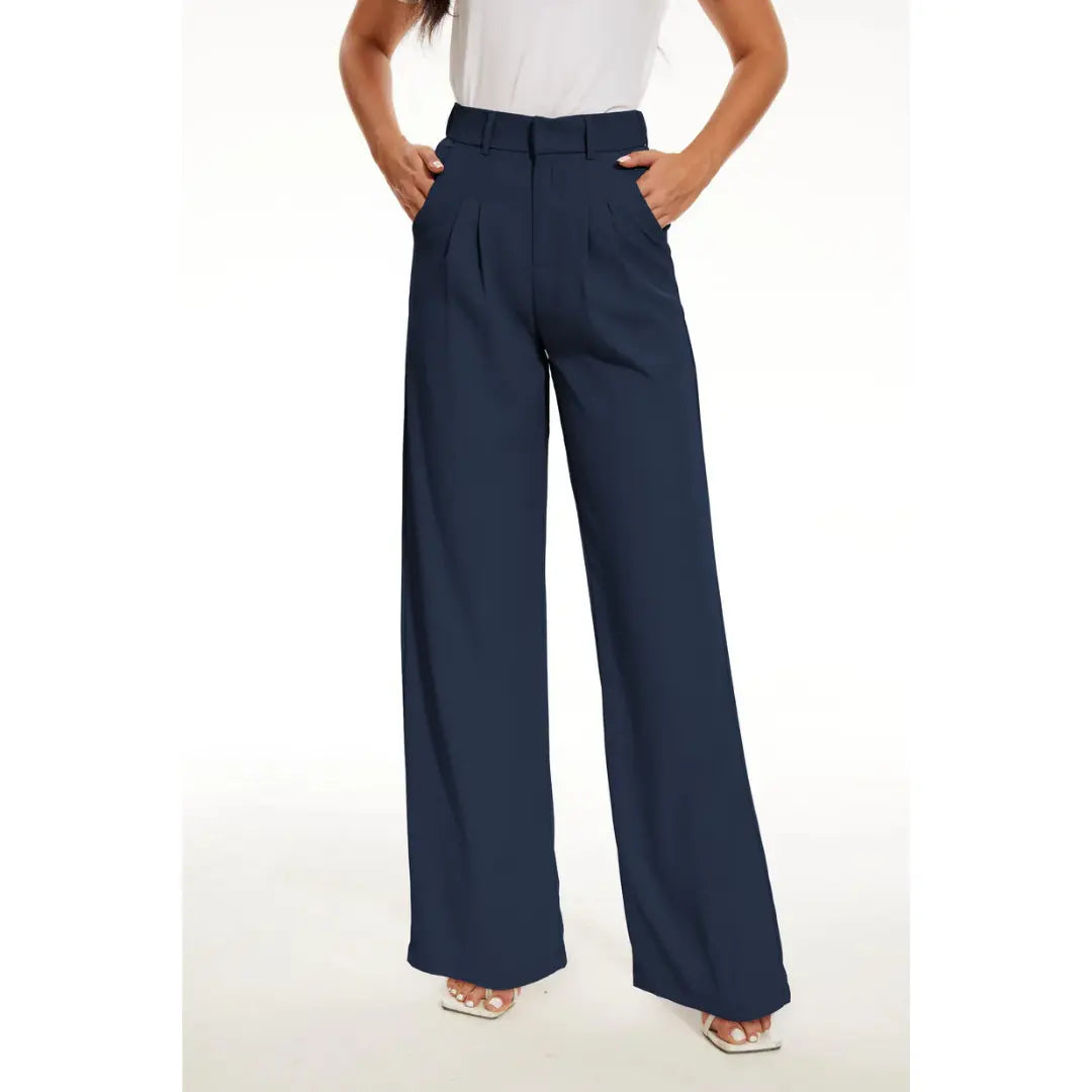 Women’s High-Waisted Work Trousers | Wide Leg