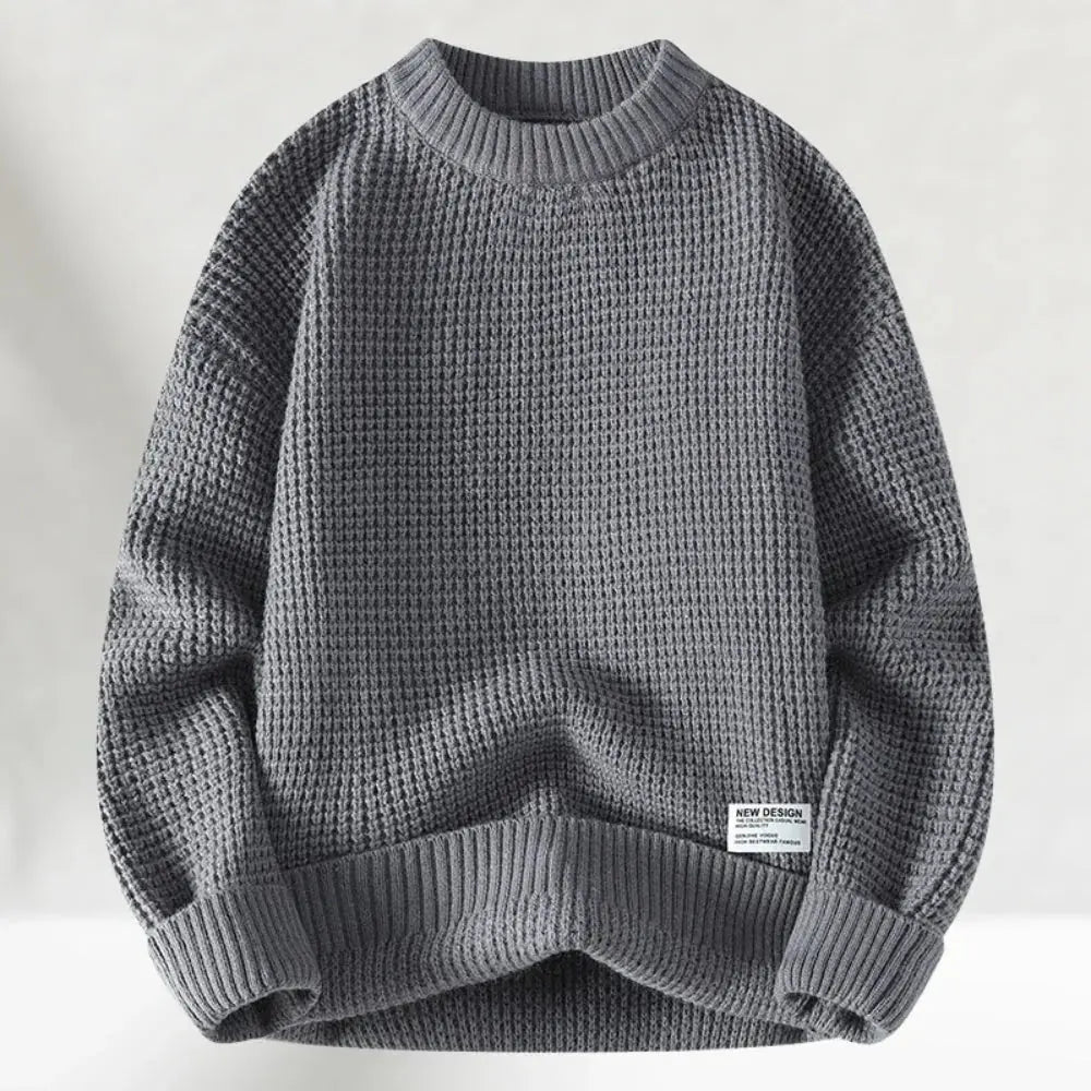 Men’s Classic Knitted Jumper with Crew Neck and Ribbed Hem