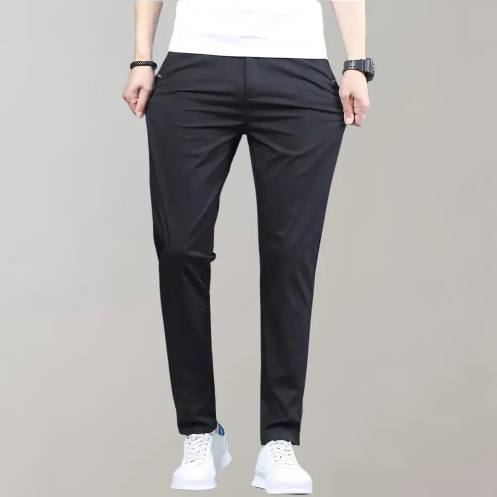 Men’s Straight-Leg Trousers With Side Pockets and Belt Loops