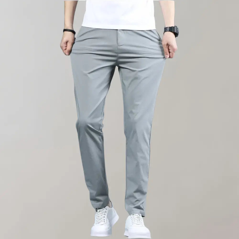 Men’s Straight-Leg Trousers With Side Pockets and Belt Loops