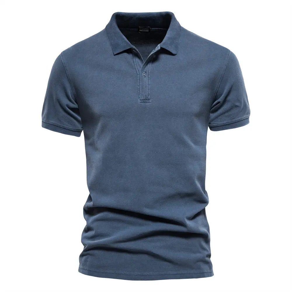 Men's Slim Fit Polo Shirt with Classic Collar and Button Placket