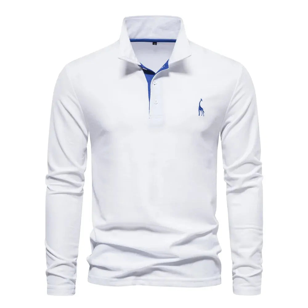 Men’s Long Sleeve Polo Jumper with Button Placket and Collar