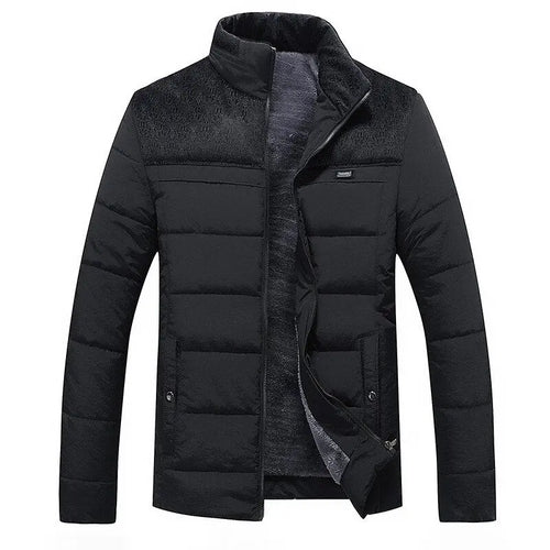 Men's Fleece Winter Jacket with Zip Closure and Soft Inner Lining