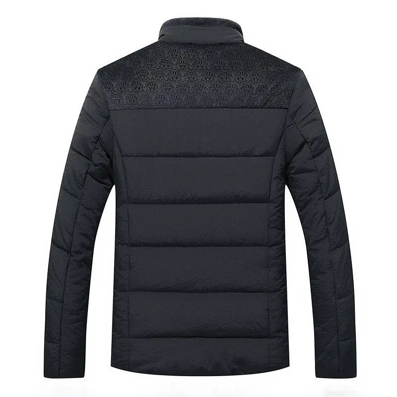 Men's Fleece Winter Jacket with Zip Closure and Soft Inner Lining