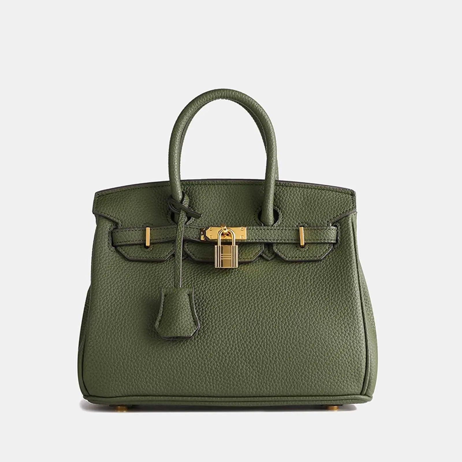 Women’s Structured Handbag With Top Handles And Gold-Tone Hardware