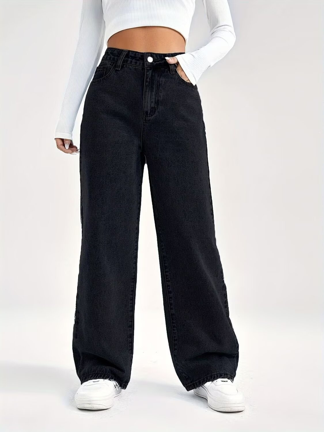 Women’s High Waisted Mum Jeans | Wide Leg