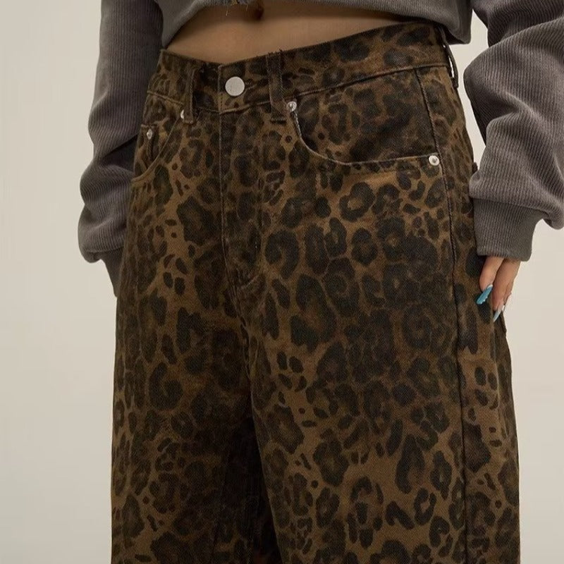 Women’s Wide Leg Trousers | Leopard Print