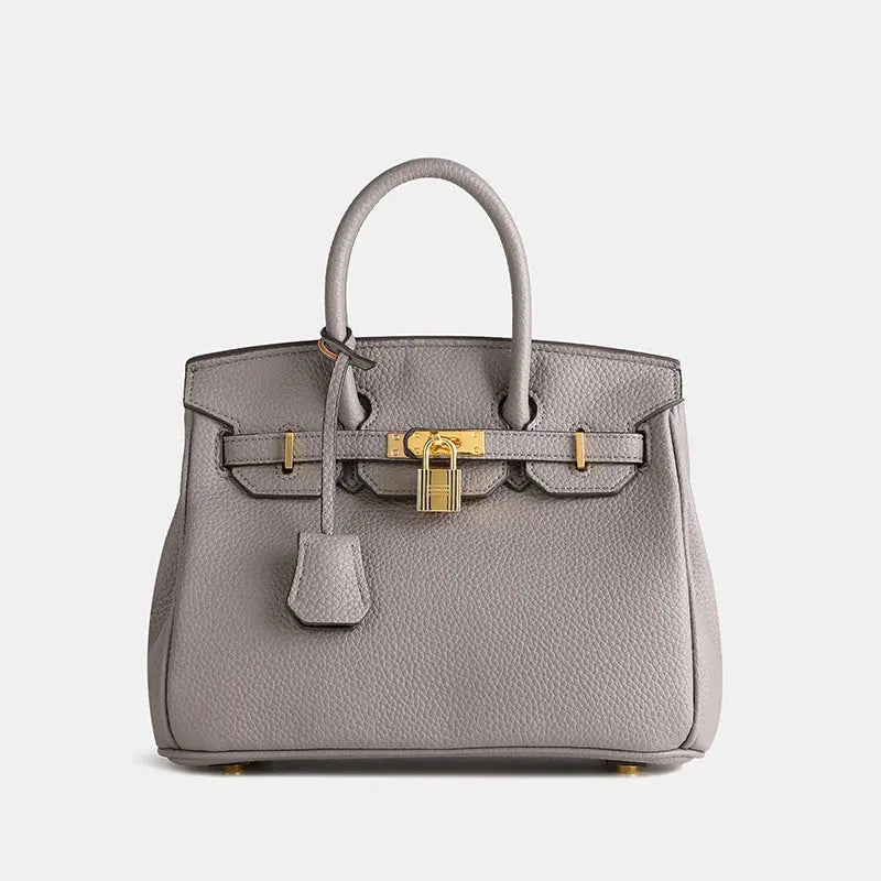 Women’s Structured Handbag With Top Handles And Gold-Tone Hardware
