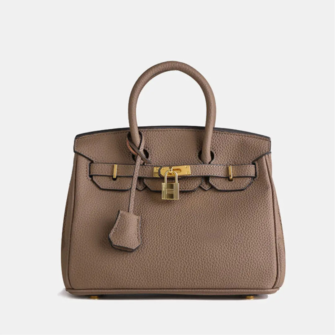 Women’s Structured Handbag With Top Handles And Gold-Tone Hardware