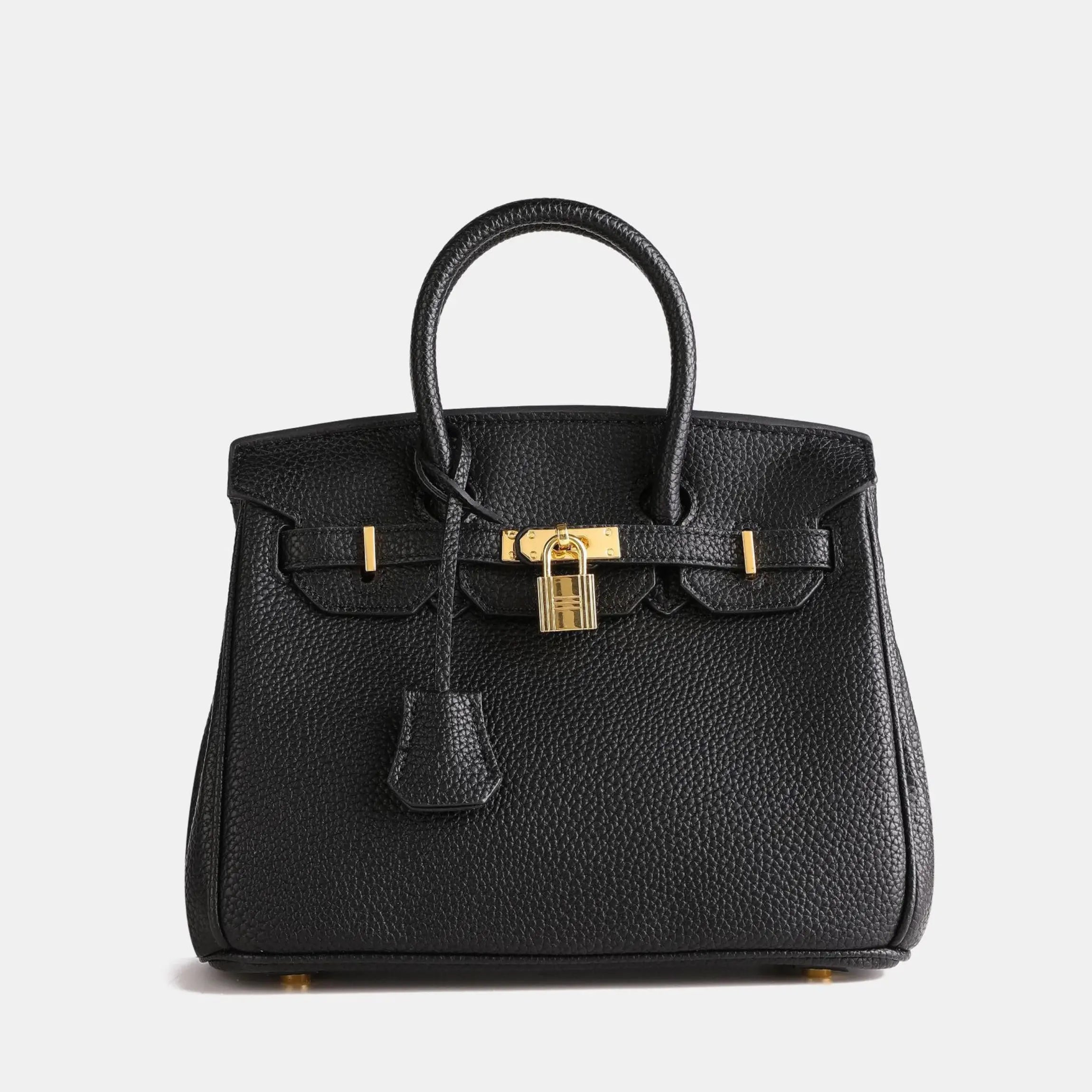 Women’s Structured Handbag With Top Handles And Gold-Tone Hardware