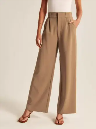 Women’s High-Waisted Work Trousers | Wide Leg