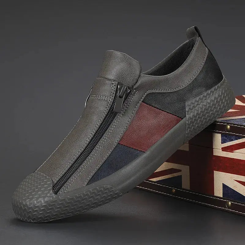 Men’s Slip-On Sneakers With Side Zipper And Multi-Panel Upper