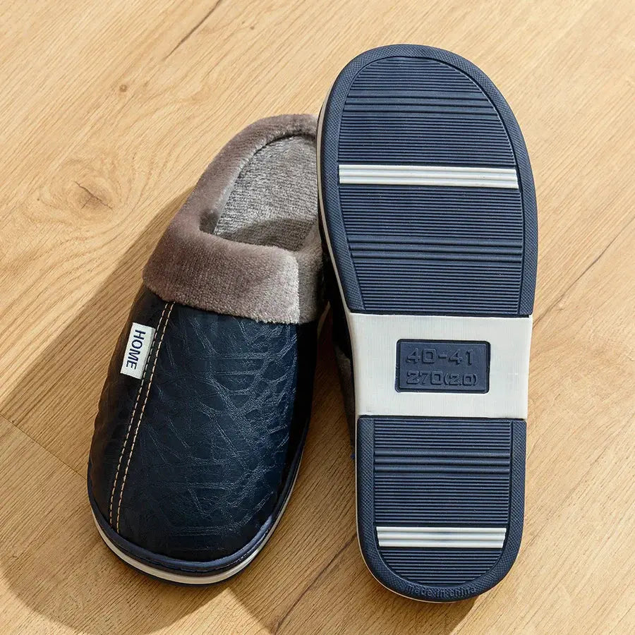 Men's Slip-On Indoor Slippers with Plush Lining and Durable Sole