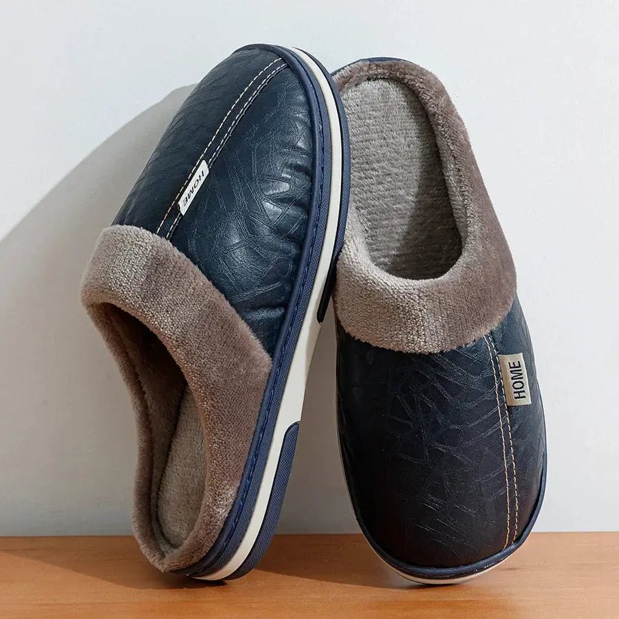 Men's Slip-On Indoor Slippers with Plush Lining and Durable Sole