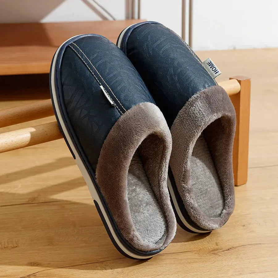 Men's Slip-On Indoor Slippers with Plush Lining and Durable Sole