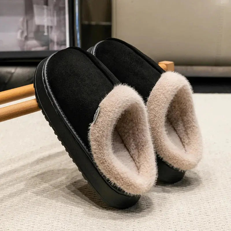 Women's Indoor Plush Slippers with Warm Lining and Non-Slip Sole
