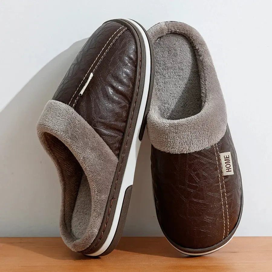 Men's Slip-On Indoor Slippers with Plush Lining and Durable Sole