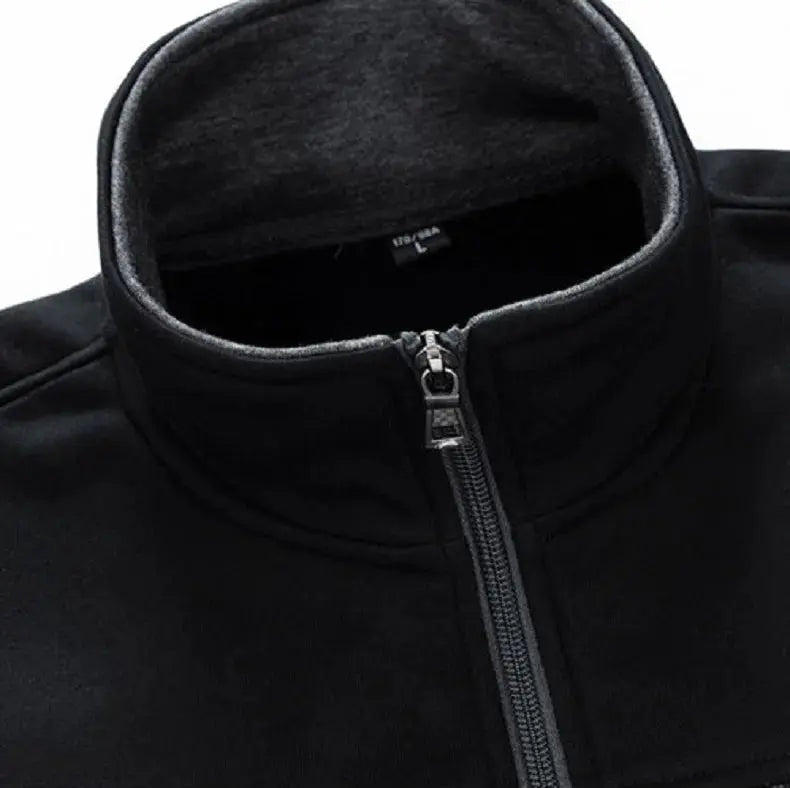 Men's Tracksuit Two Piece Set with Zip Jacket and Geometric Detail