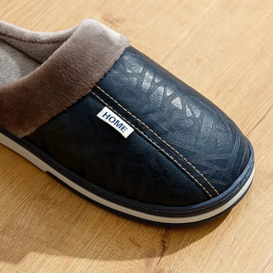 Men's Slip-On Indoor Slippers with Plush Lining and Durable Sole
