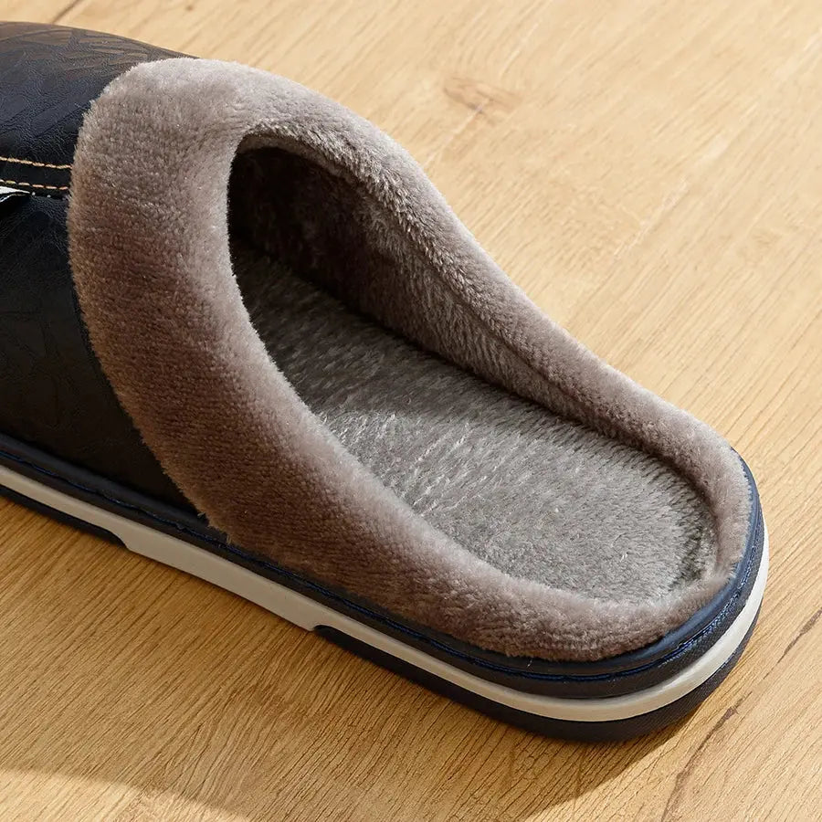 Men's Slip-On Indoor Slippers with Plush Lining and Durable Sole