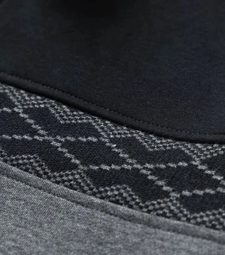 Men's Tracksuit Two Piece Set with Zip Jacket and Geometric Detail