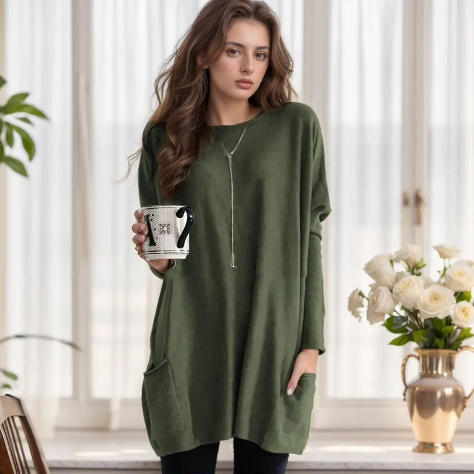 Women's Cotton Knit Jumper Dress for Winter