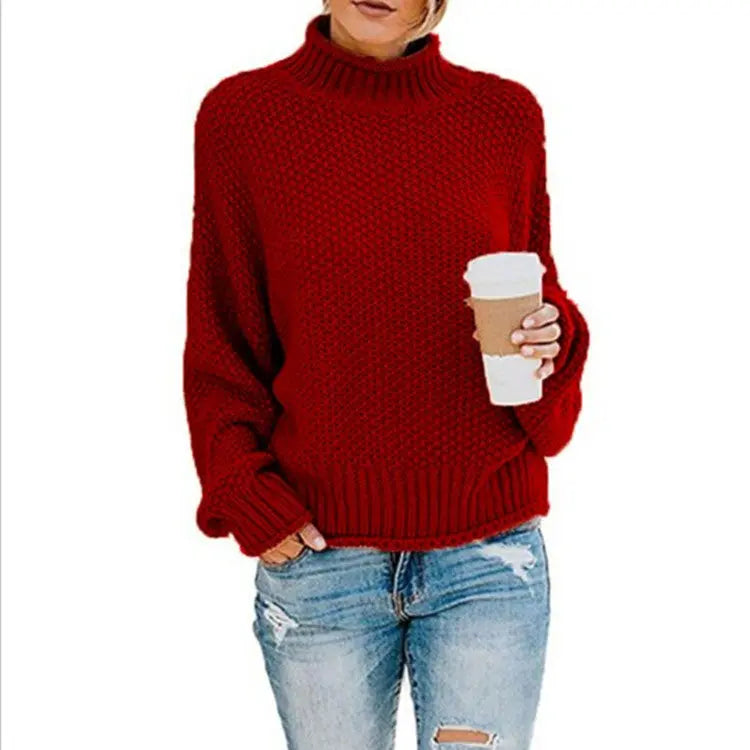 Women’s Oversized Chunky Knit Turtleneck Jumper
