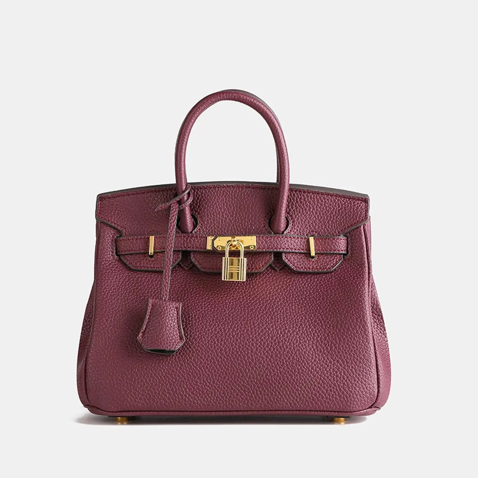 Women’s Structured Handbag With Top Handles And Gold-Tone Hardware