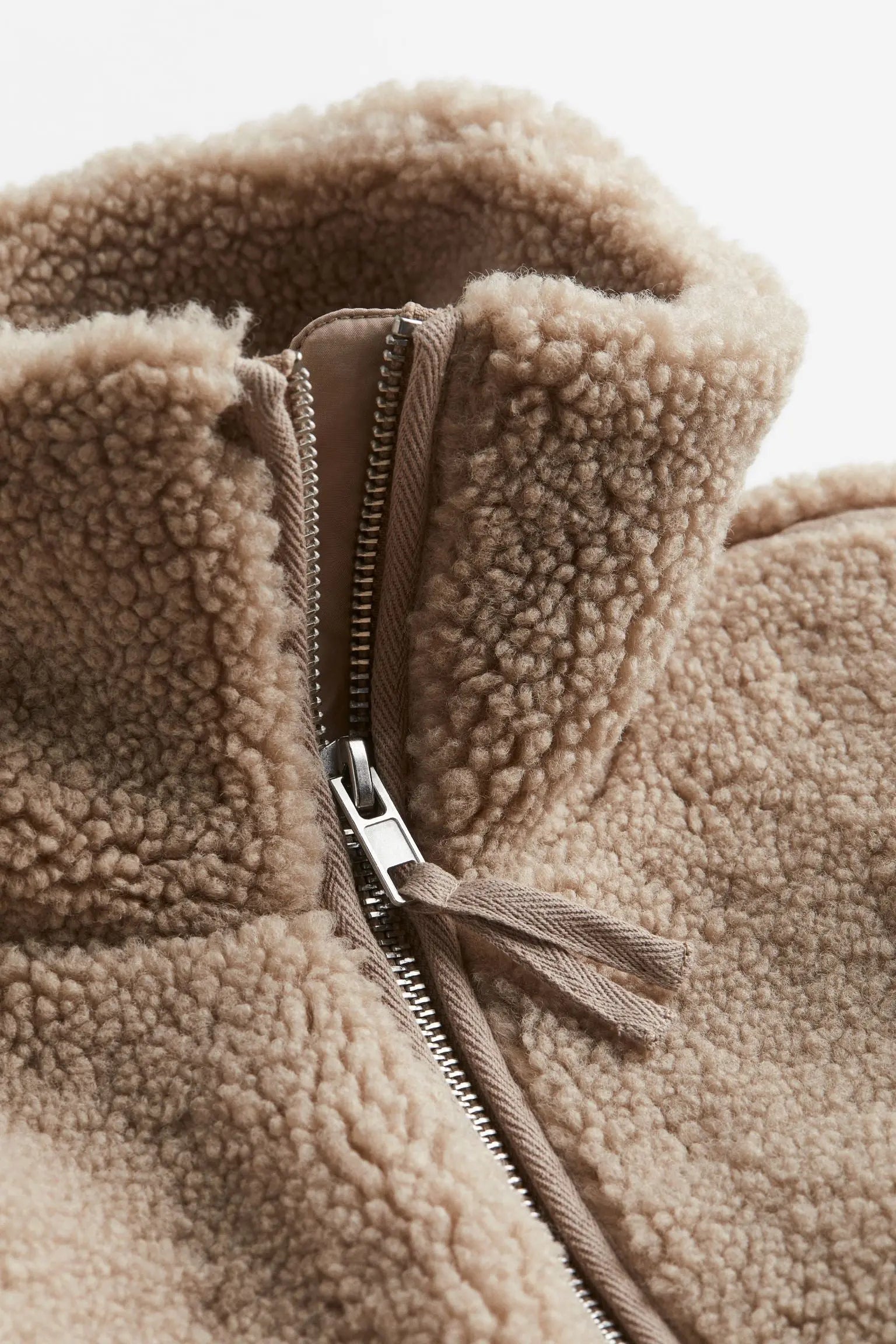 Women's Oversized Fleece Jacket with Zipper Front and High Collar