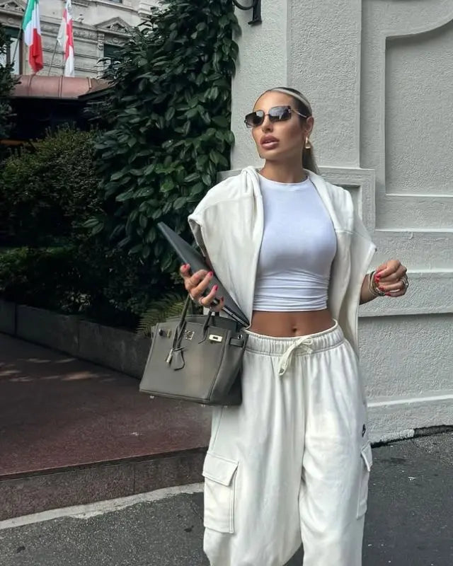 Women’s Structured Handbag With Top Handles And Gold-Tone Hardware