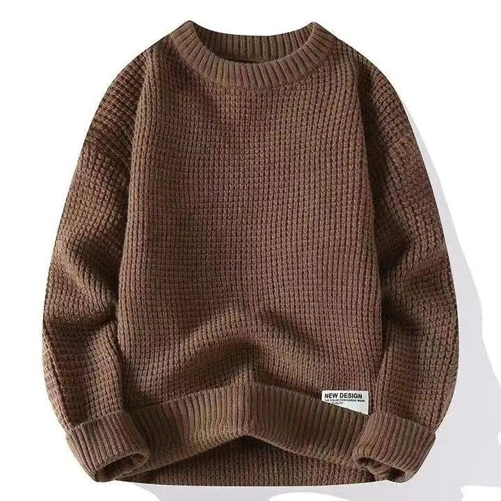 Men’s Classic Knitted Jumper with Crew Neck and Ribbed Hem