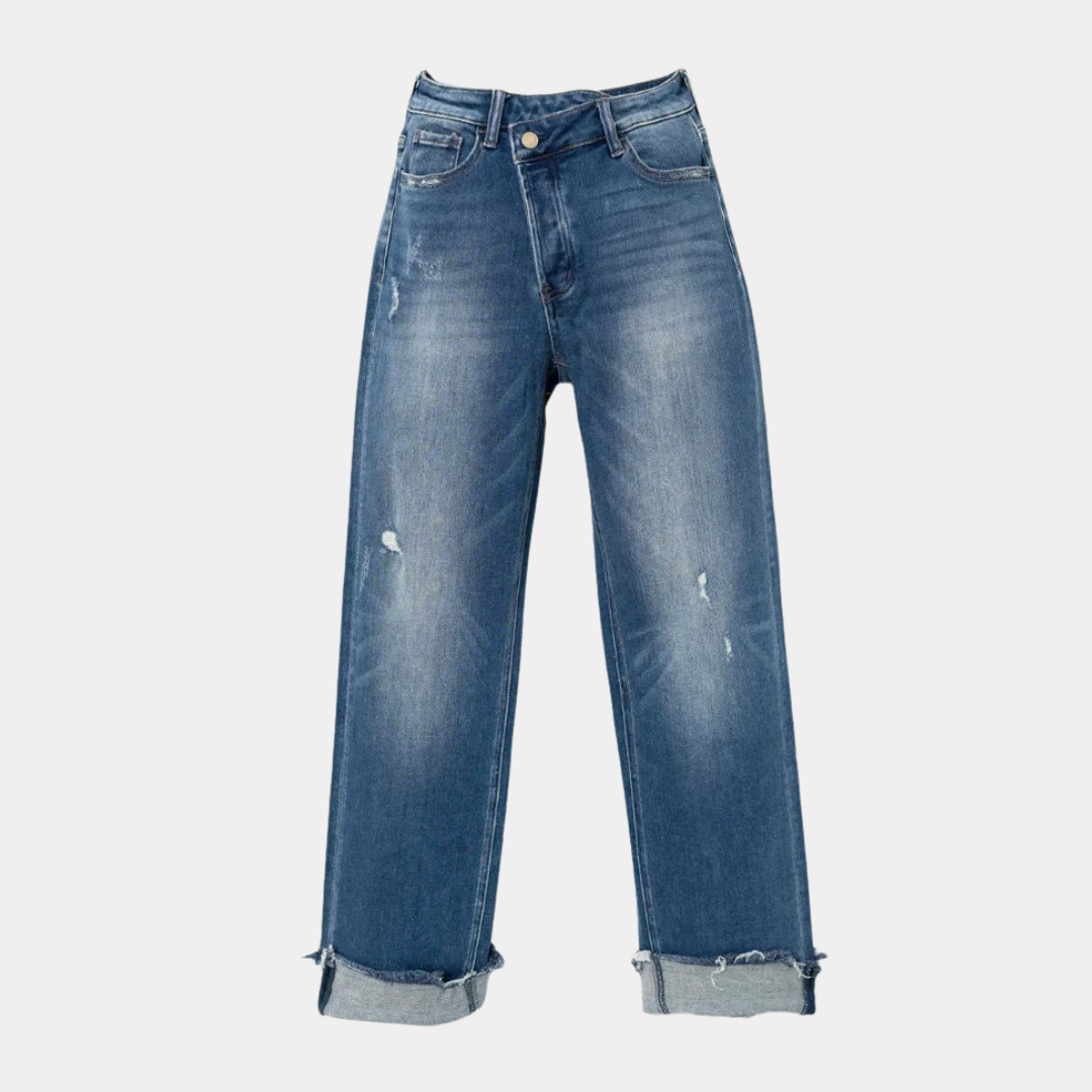 Women’s High-Waisted Straight Jeans | Cuffed